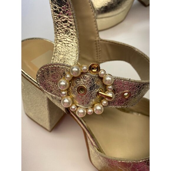 Dolce Vita Womens Bobby Pearl Vintage Gold Heels Sz 8.5 - Picture 10 of 10